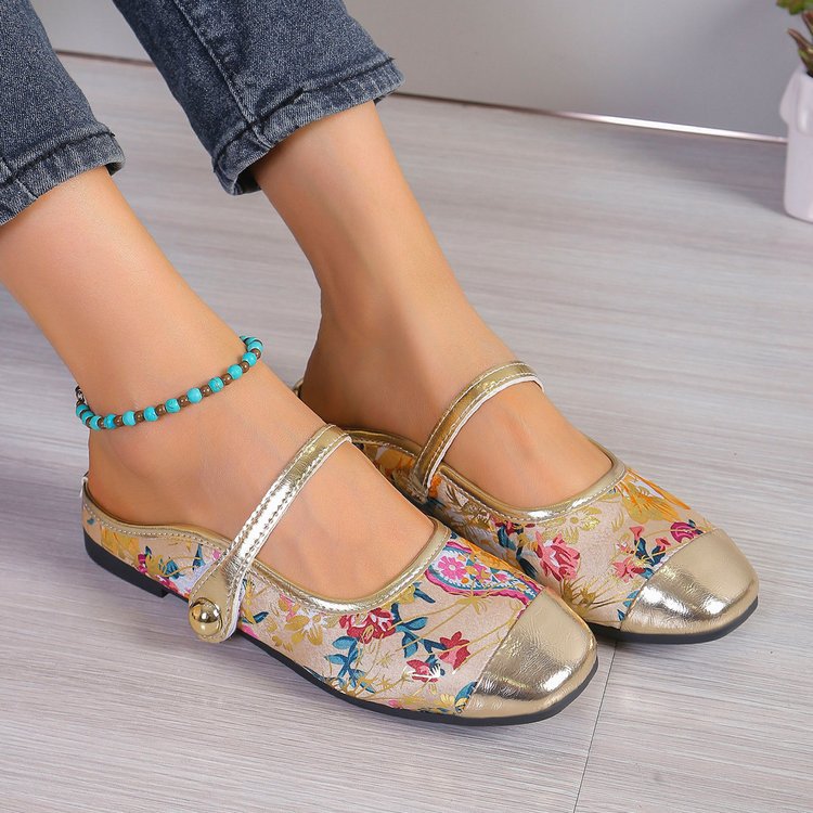 Women's Floral Slide Sandals - Stylish Summer Footwear with Buckle Detail