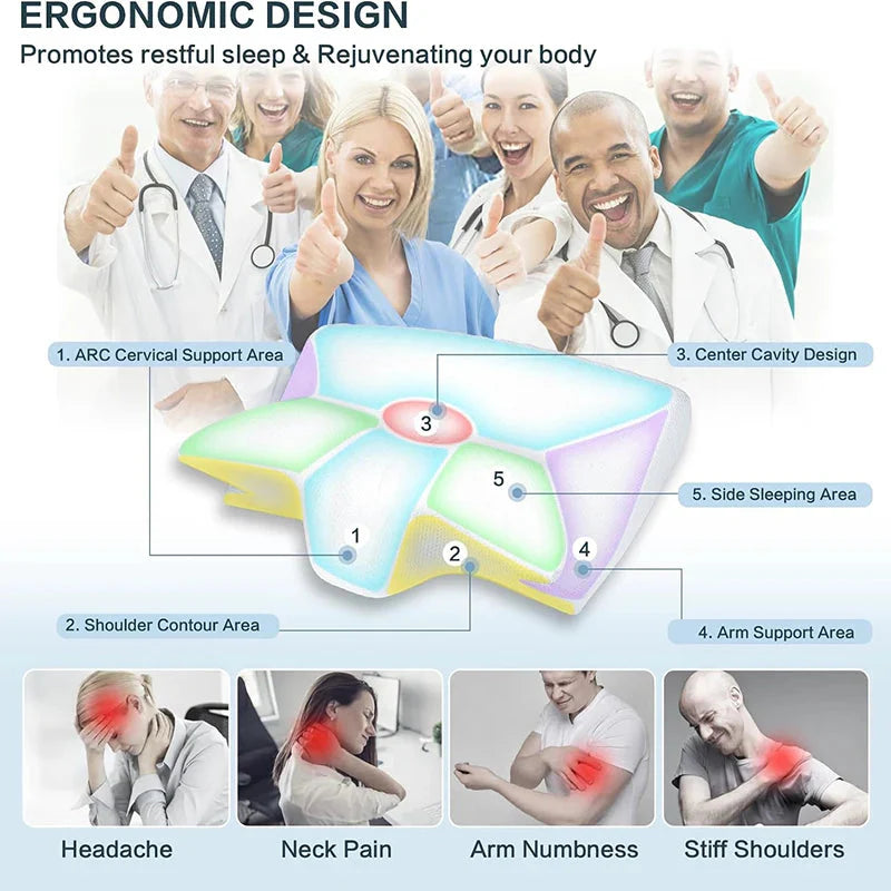 Memory Foam Cervical Pillow – Ergonomic Neck Support for Pain-Free Sleep