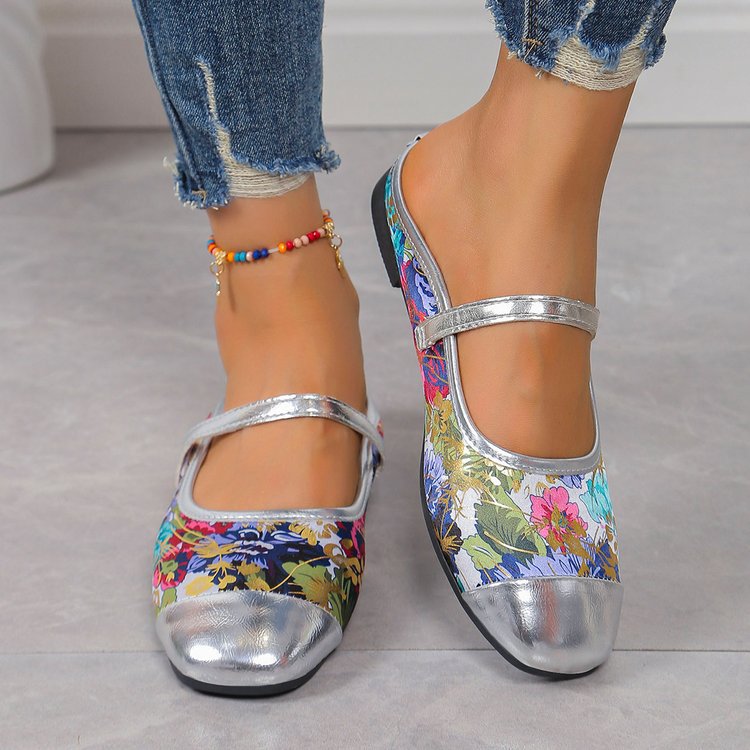 Women's Floral Slide Sandals - Stylish Summer Footwear with Buckle Detail