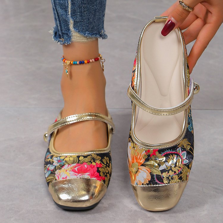 Women's Floral Slide Sandals - Stylish Summer Footwear with Buckle Detail